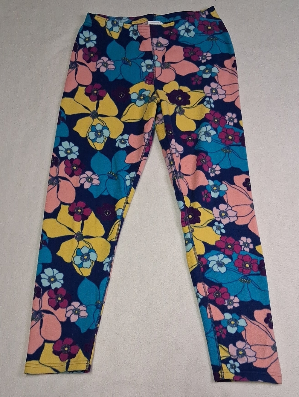 Burton Warm Floral Stretch Leggings - Navy, Yellow, Pink, Blue